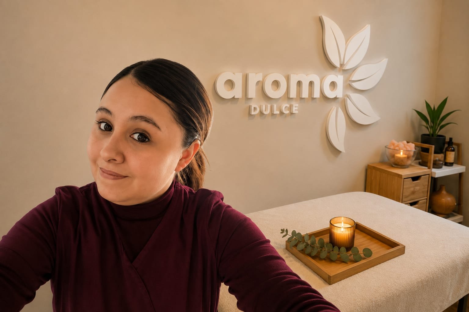 Belén, creadora de Aroma Dulce, en su consultorio