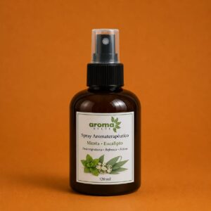 Spray Aromaterapéutico Menta y Eucalipto Aroma Dulce 125 ml con aceites esenciales para almohadas, ropa de cama y aromatización de ambientes
